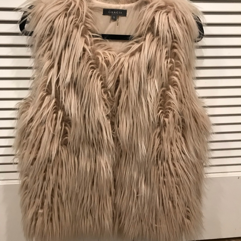 Designer faux fur vest